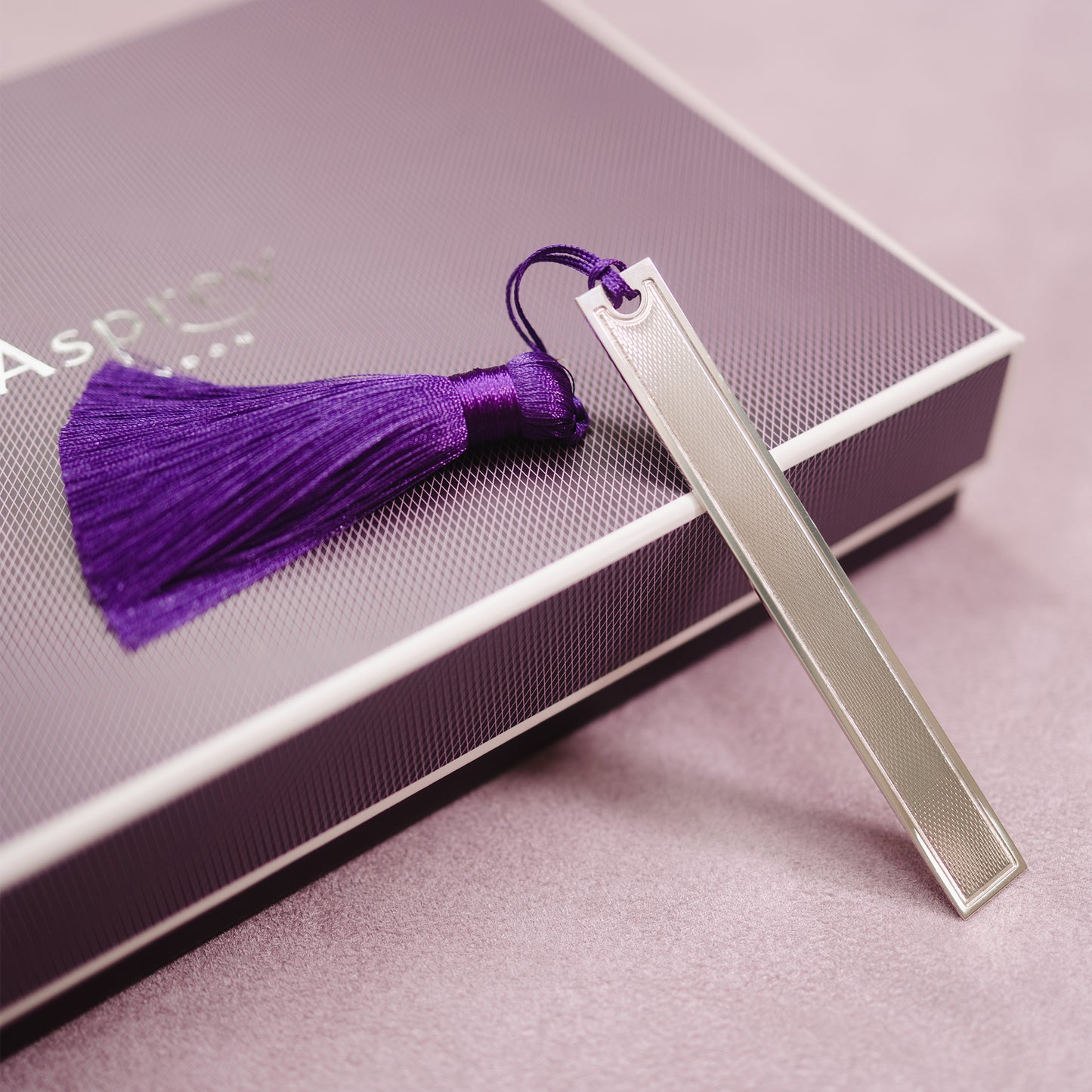 Slim Engine Turned Bookmark in Sterling Silver