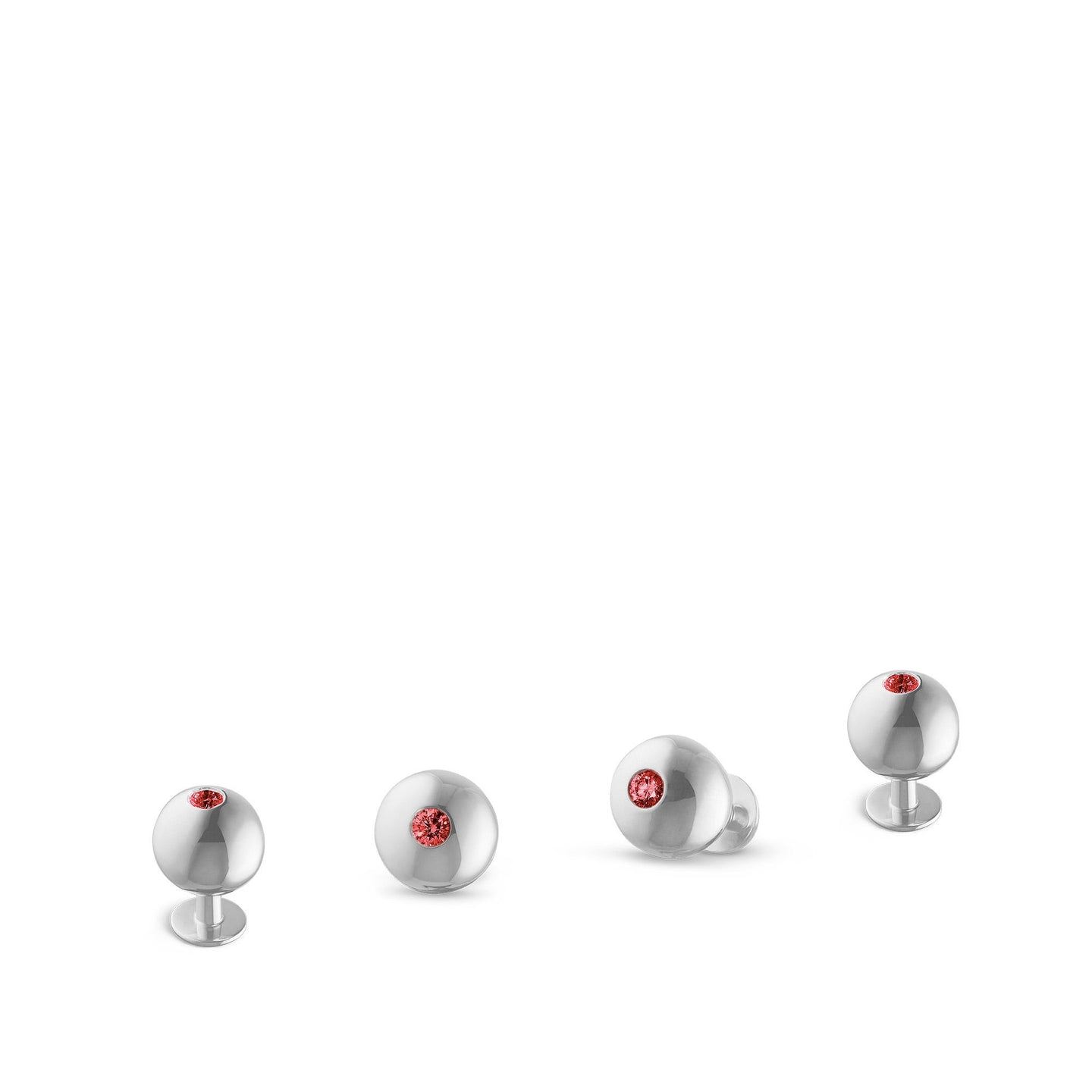 Dress Studs in 18ct White Gold with Ruby