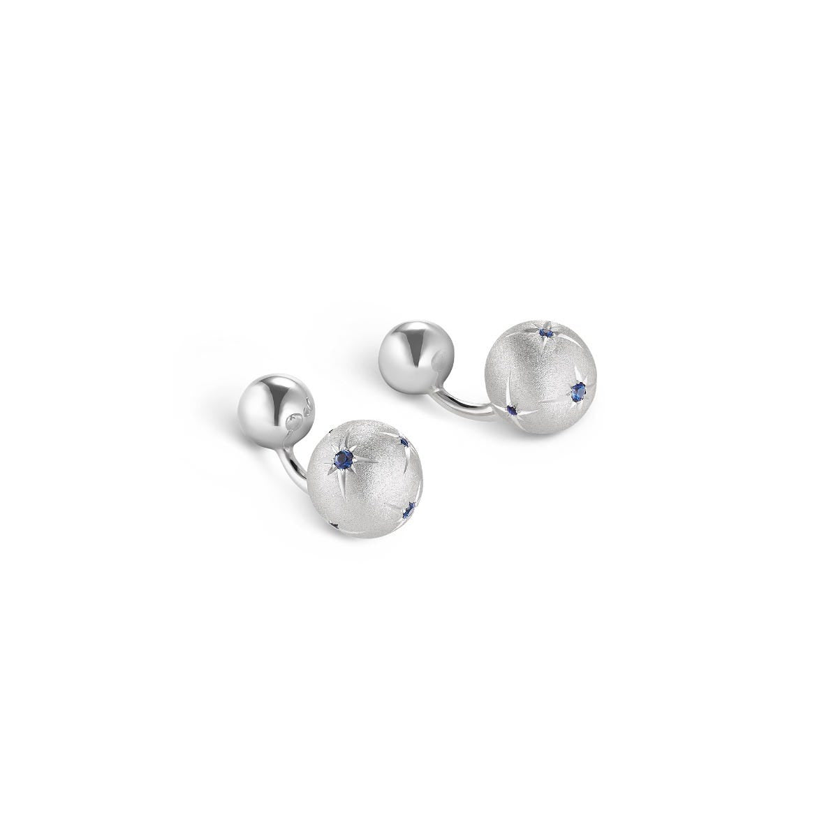 Cosmic Shooting Stars Cufflinks in 18ct White Gold with Sapphire