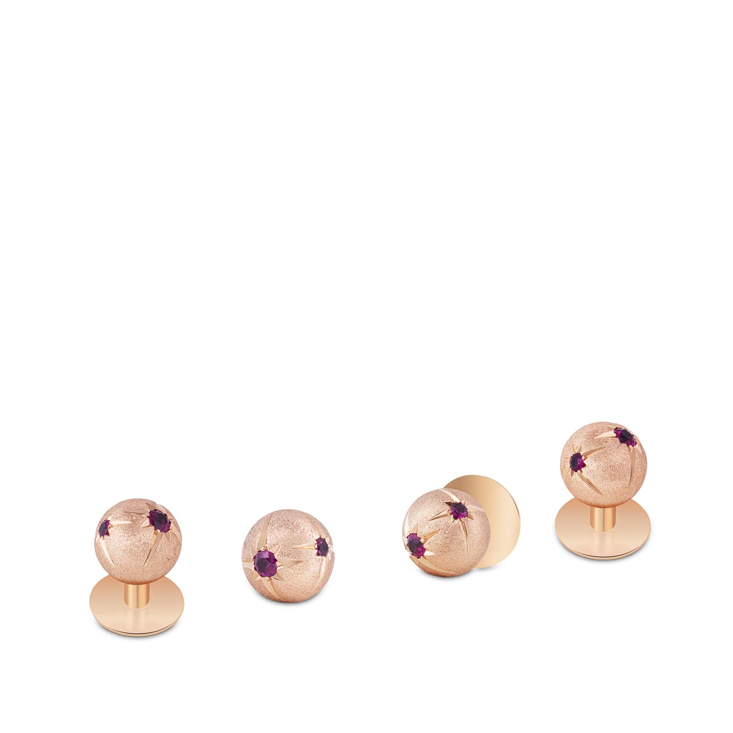 Cosmic Shooting Stars Dress Studs in 18ct Rose Gold with Ruby