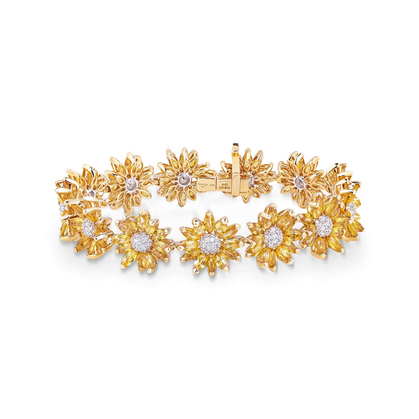 Daisy Bracelet in 18ct Gold with Yellow Sapphire and Diamonds