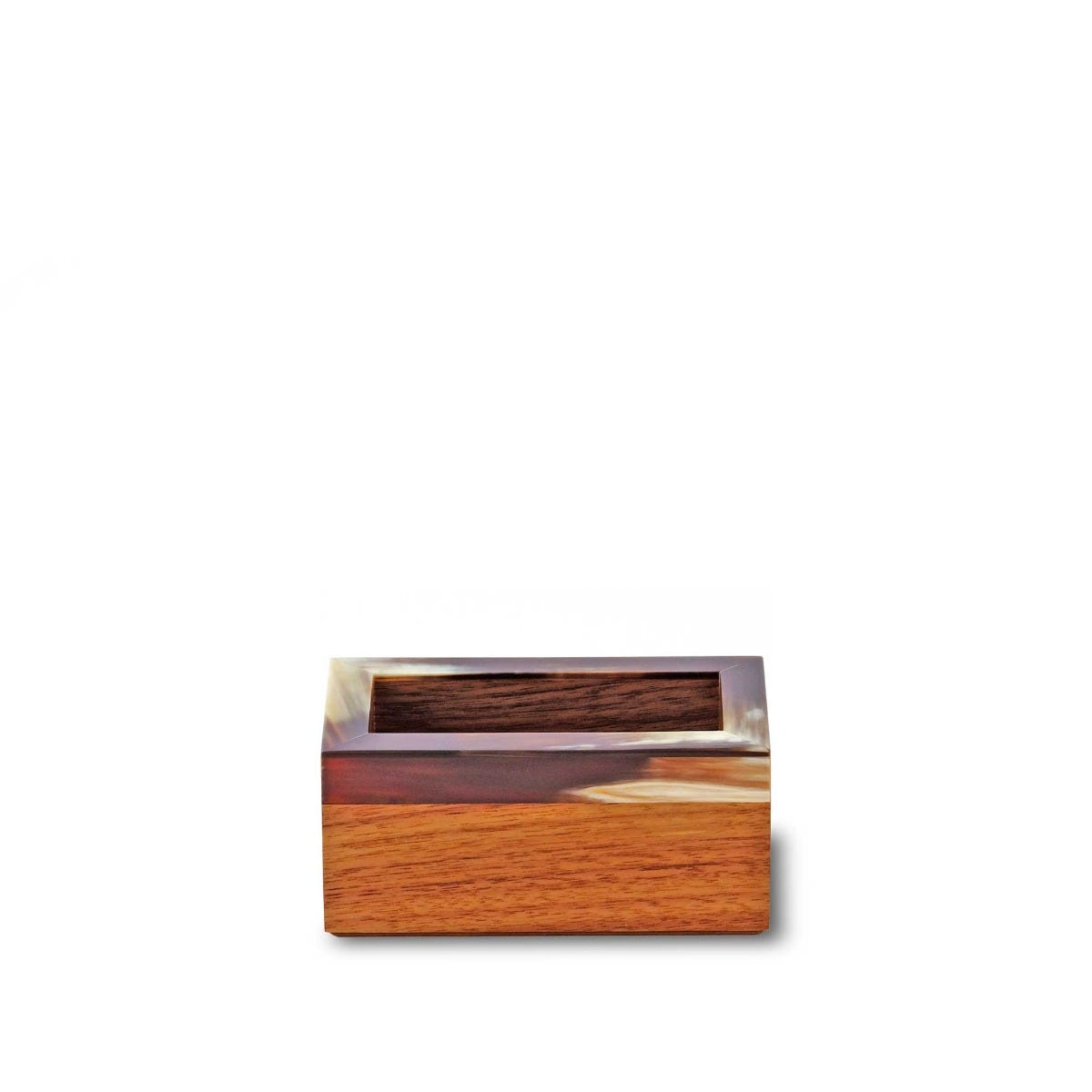 Horn & Walnut Wood Business Card Holder