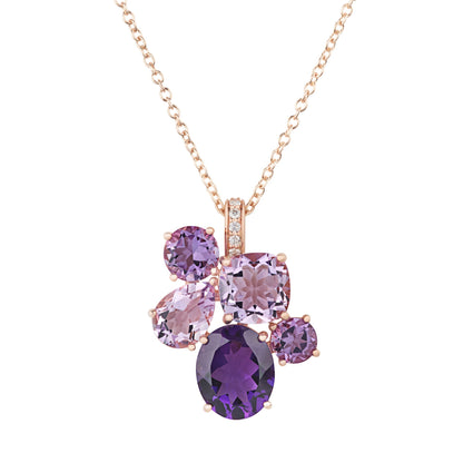 Chaos Pendant in 18ct Rose Gold with Amethyst