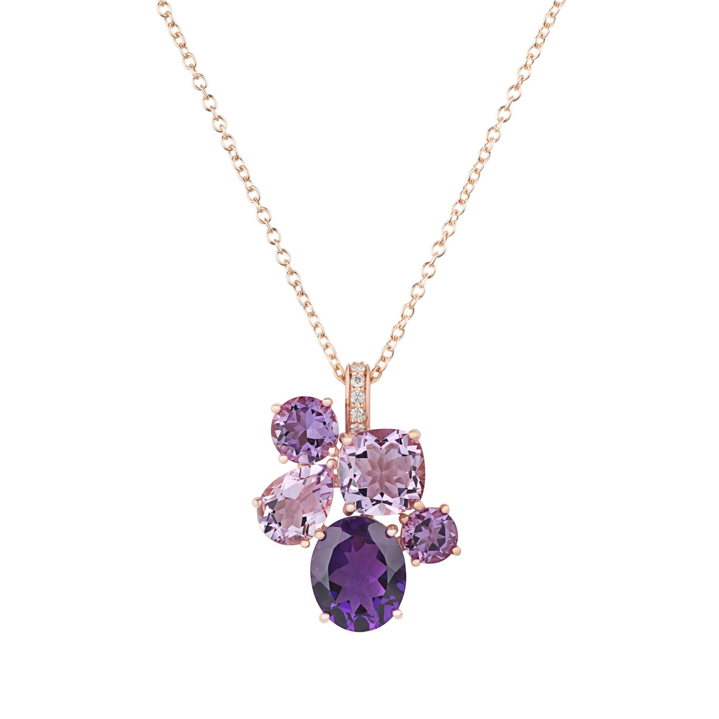 Chaos Pendant in 18ct Rose Gold with Amethyst