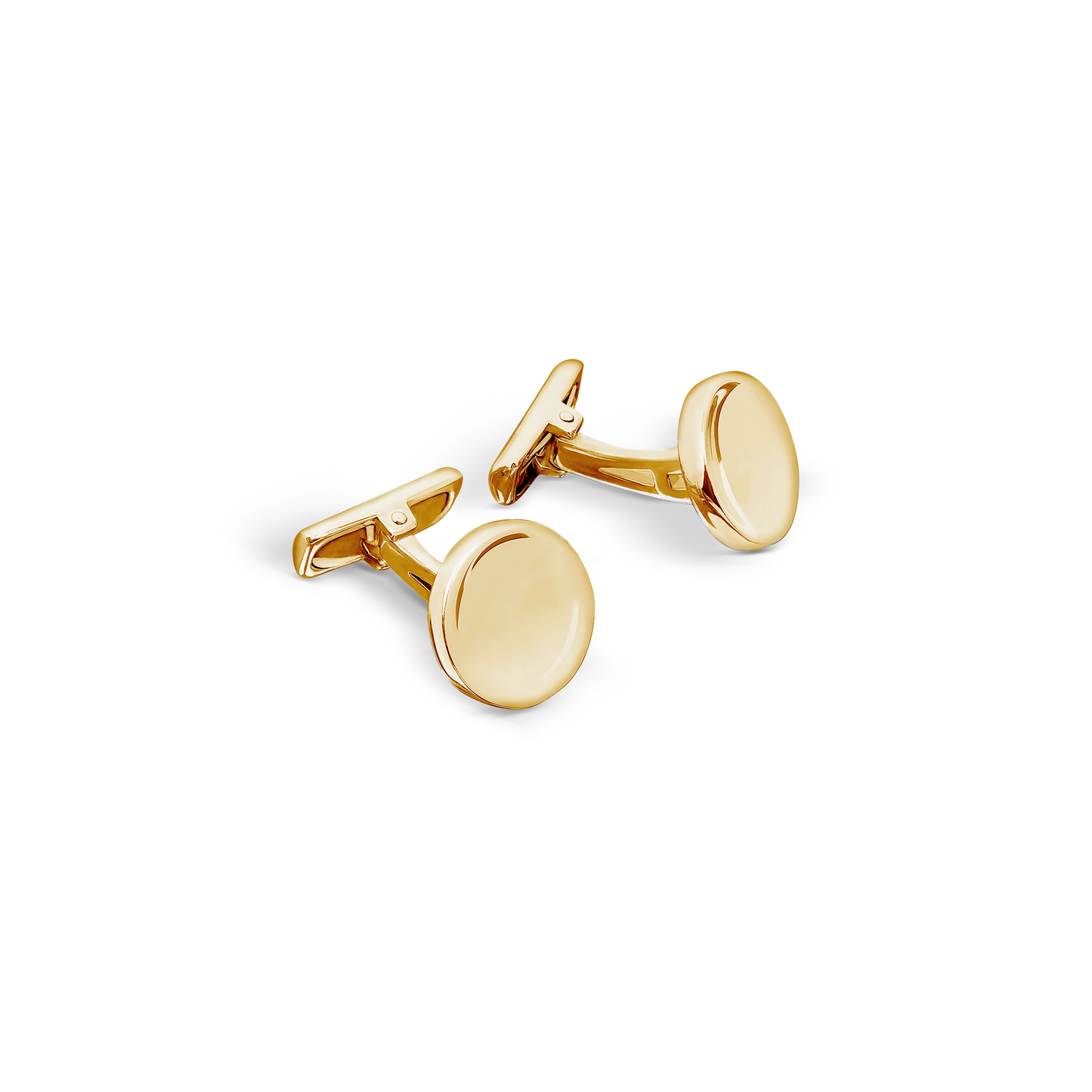 Round Concave Cufflinks in 18ct Yellow Gold