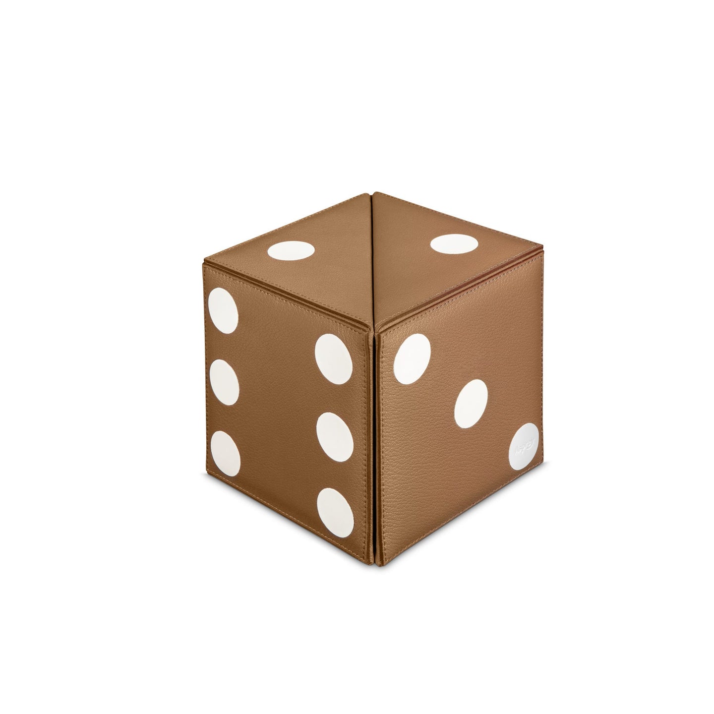 Dice Cube Box in Pebble Grain Leather