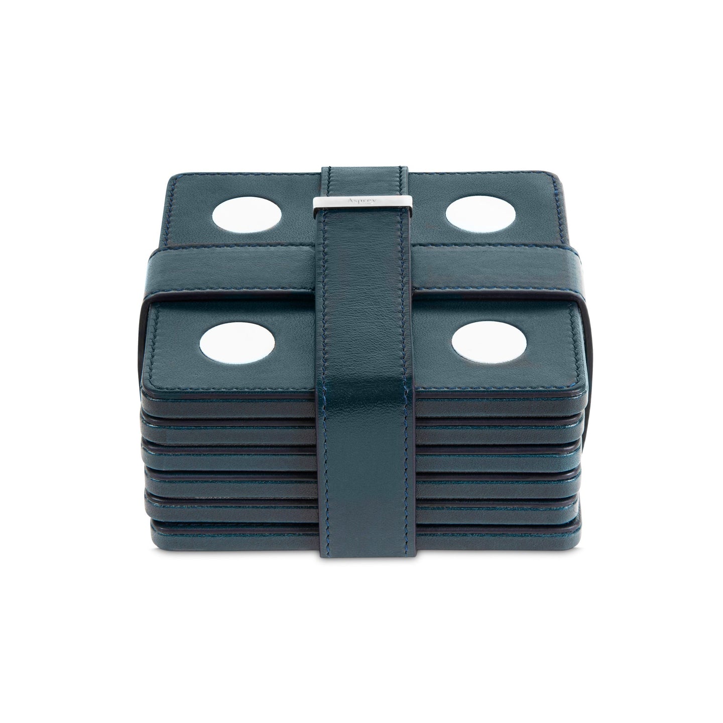 Dice Coasters Set in Saddle Leather