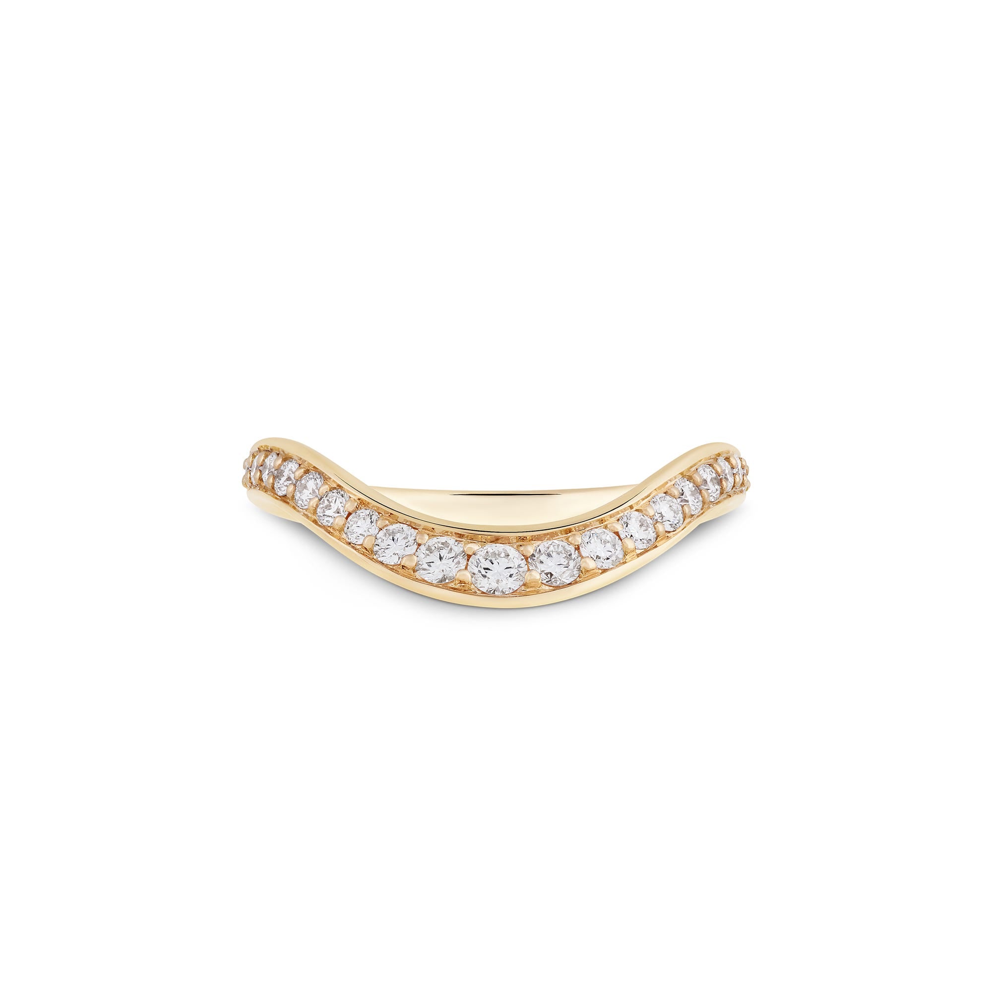 Chevron Stack Ring in 18ct Yellow Gold with Diamonds – Asprey London