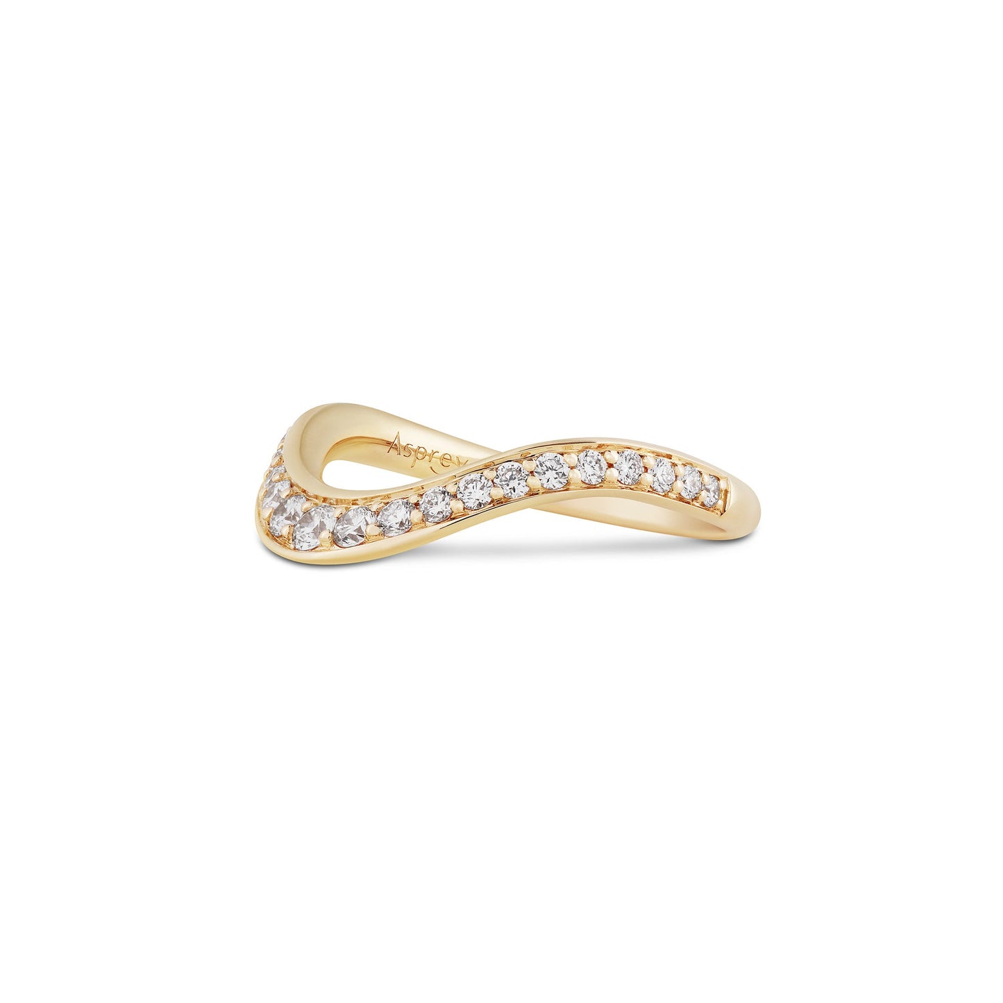 Chevron Stack Ring in 18ct Yellow Gold with Diamonds
