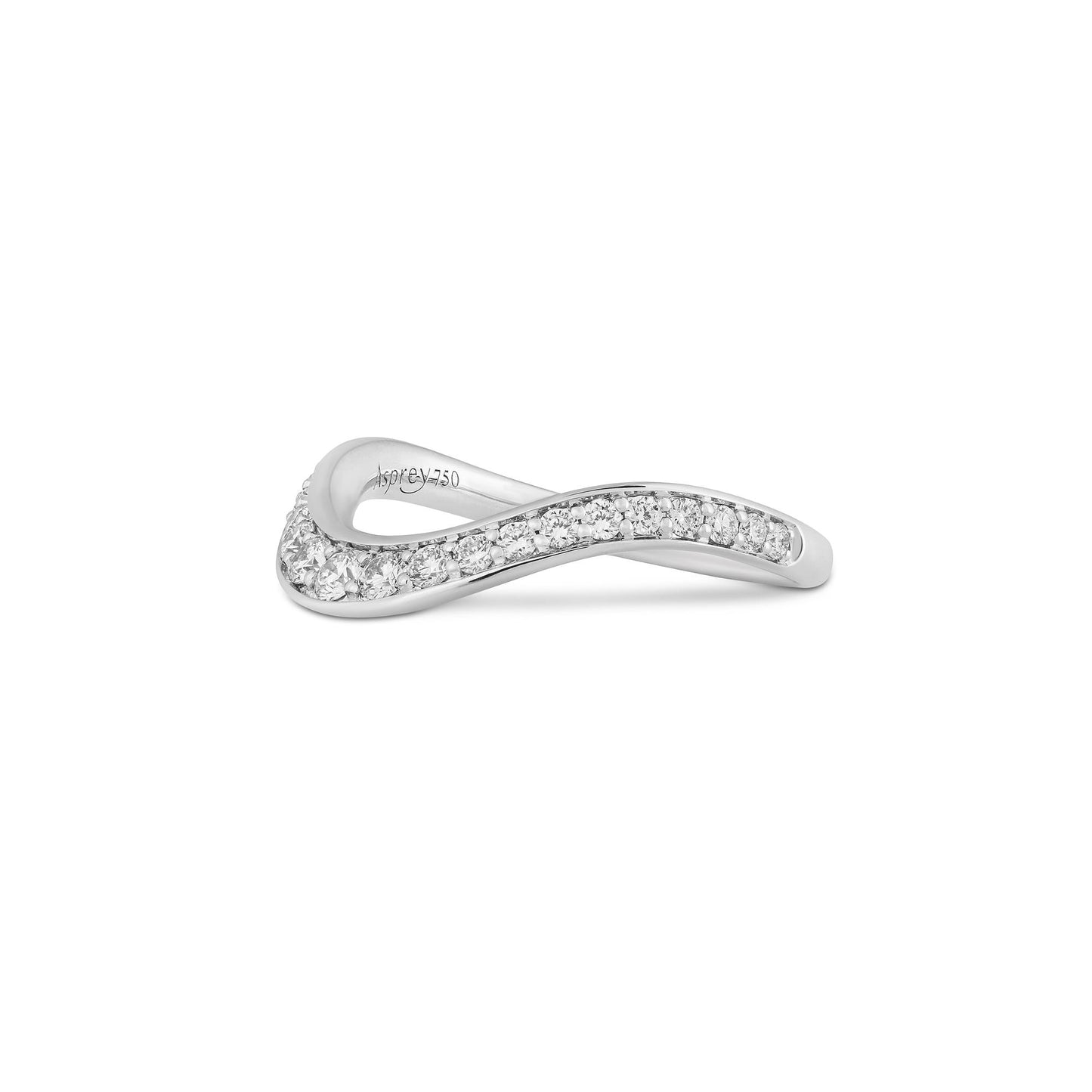 Chevron Stack Ring in 18ct White Gold with Diamonds
