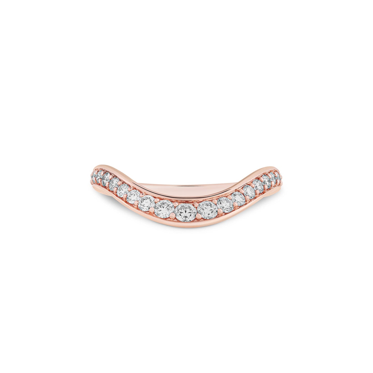 Chevron Stack Ring in 18ct Rose Gold with Diamonds