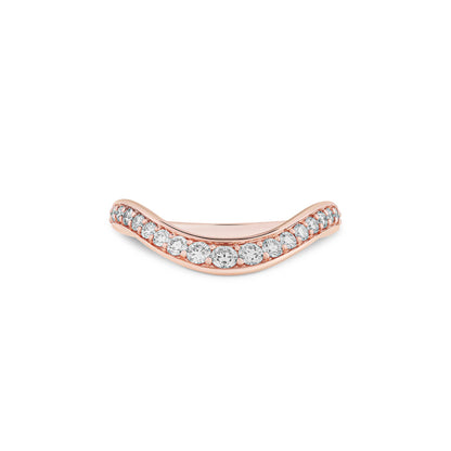 Chevron Stack Ring in 18ct Rose Gold with Diamonds