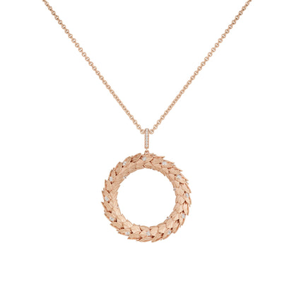 Wreath Pendant in 18ct Rose Gold with Pavé Diamonds
