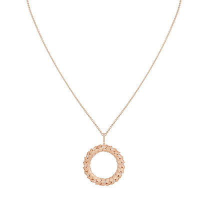 Wreath Pendant in 18ct Rose Gold with Pavé Diamonds