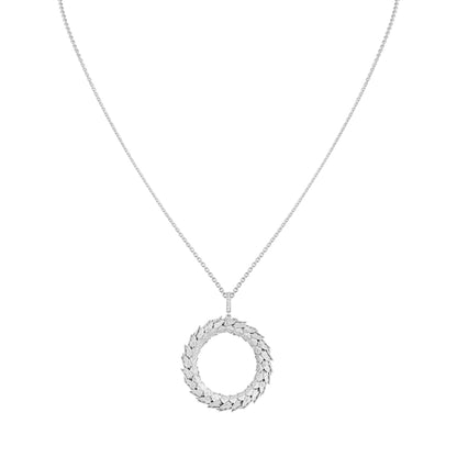 Wreath Pendant in 18ct White Gold with Pavé Diamonds
