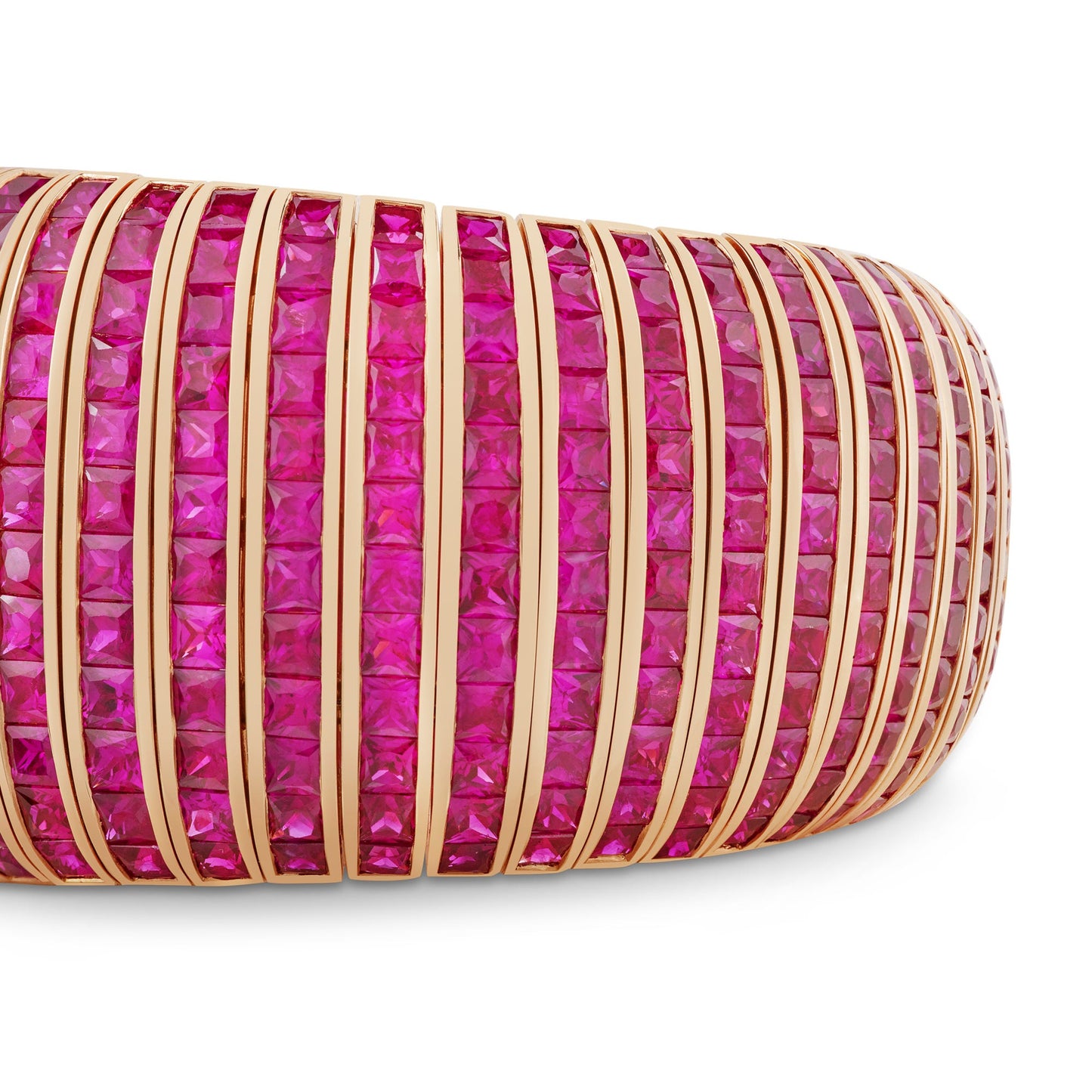 Deco Bangle in 18ct Rose Gold with Ruby