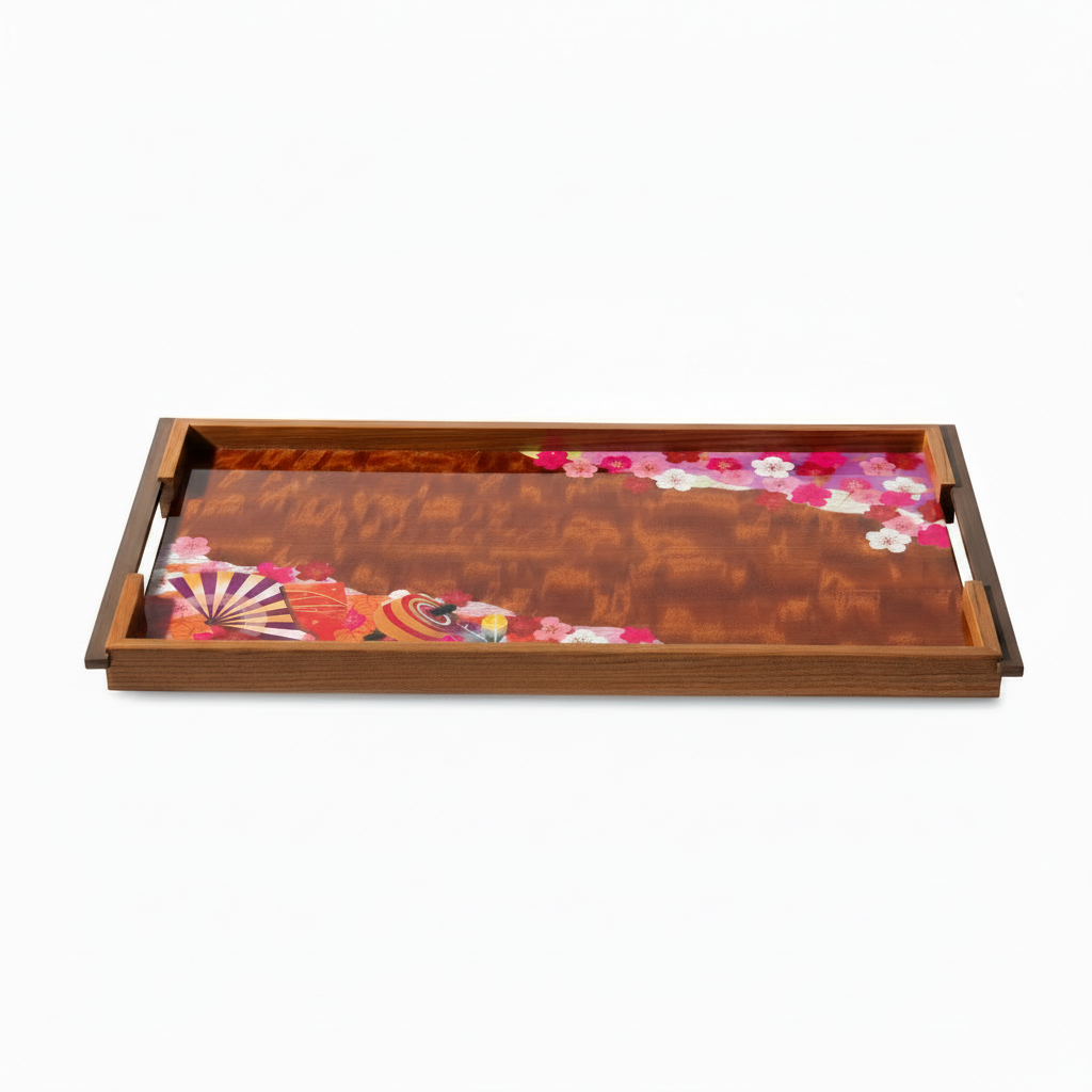 Kiku Variation Tray with Brass Handles