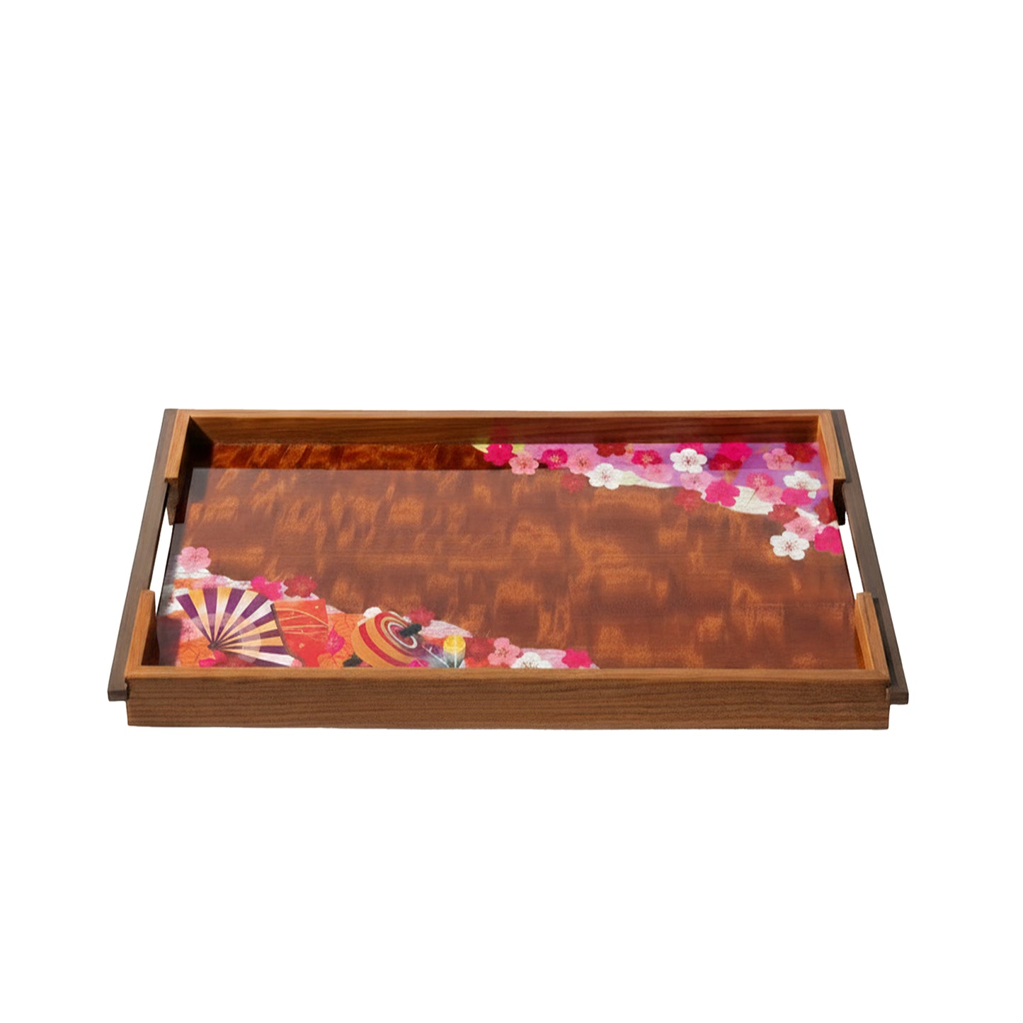 Kiku Variation Tray with Brass Handles