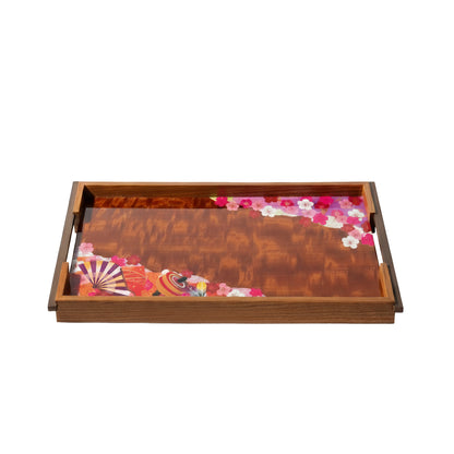 Kiku Variation Tray with Brass Handles