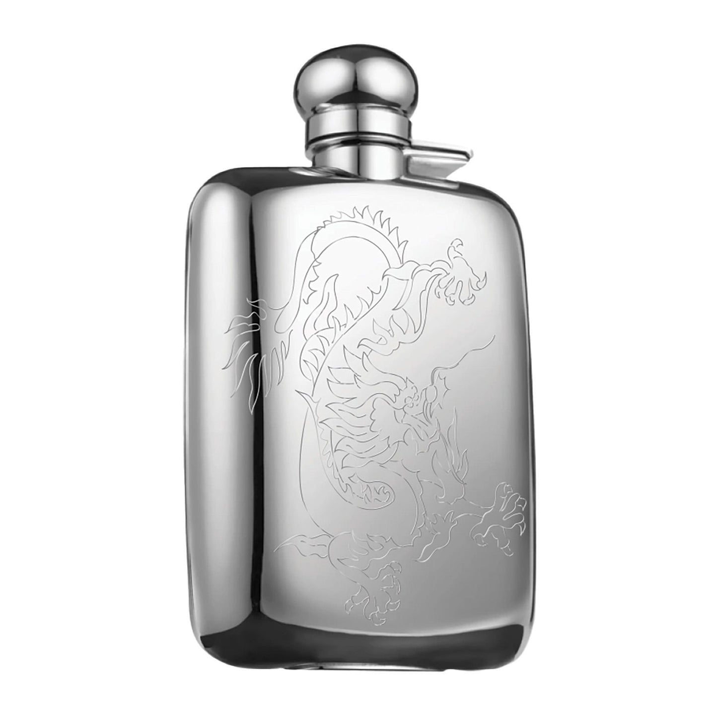 Classic Dragon Hip Flask in Sterling Silver