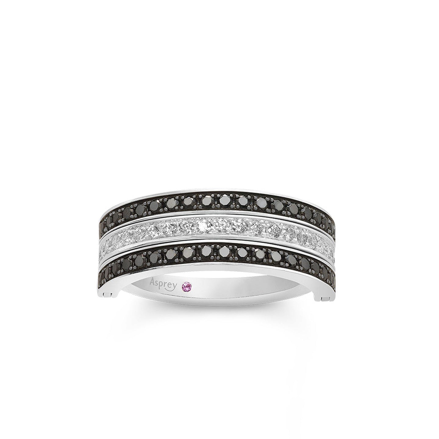 Flip Ring in 18ct White Gold with Black and White Diamonds