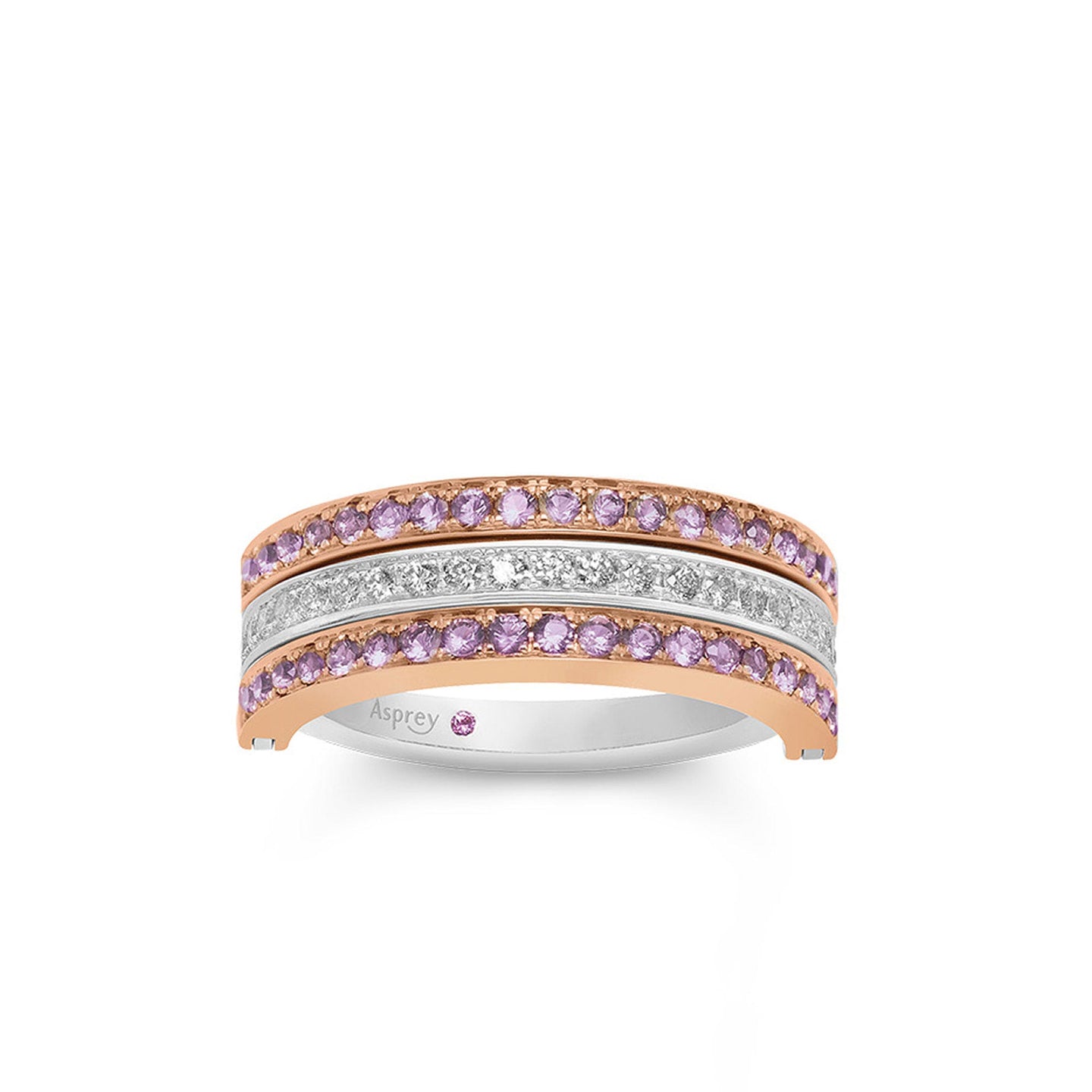 Flip Ring in 18ct White Gold with Pink Sapphire and Diamonds