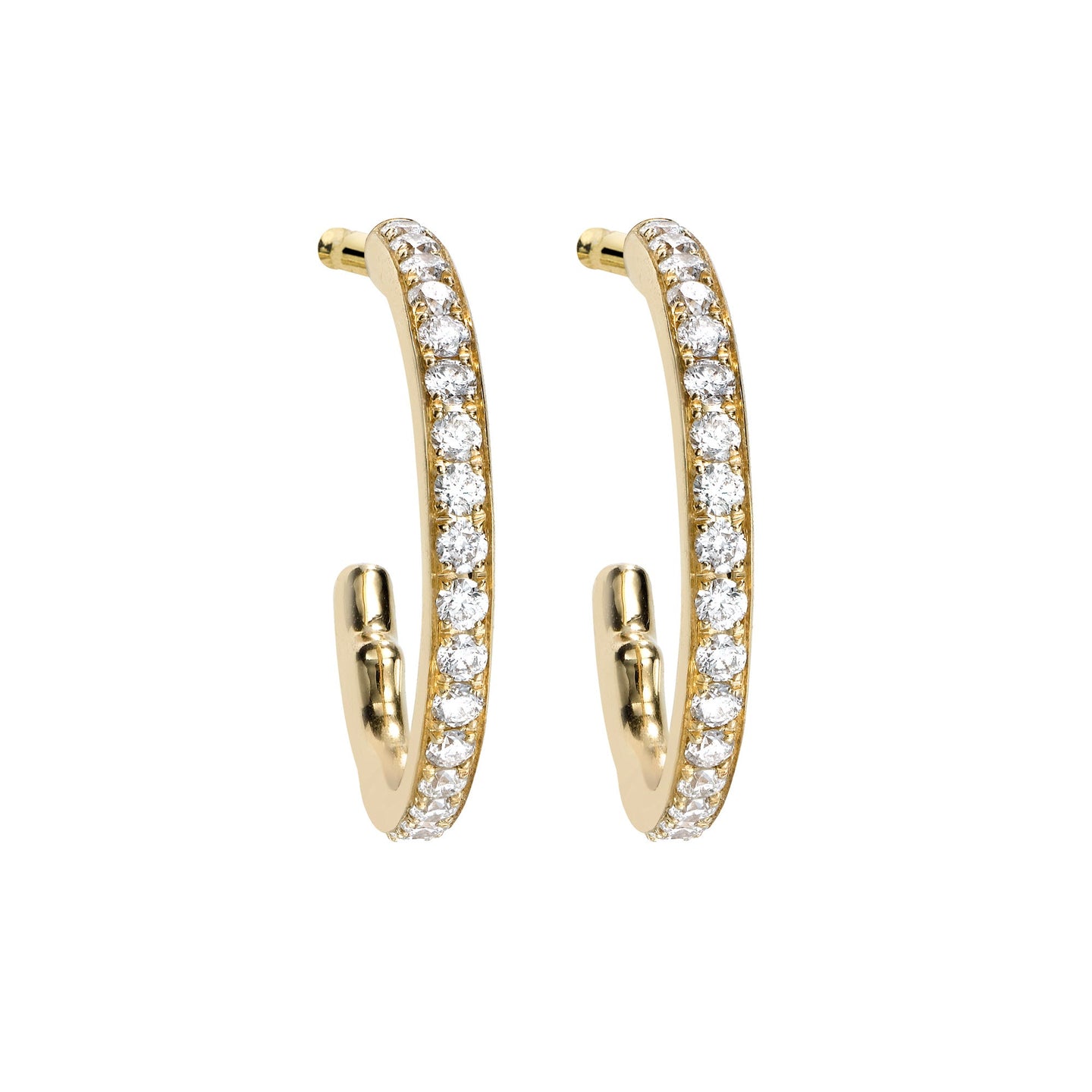Woodland Hoop Earrings in 18ct Yellow Gold with Diamonds