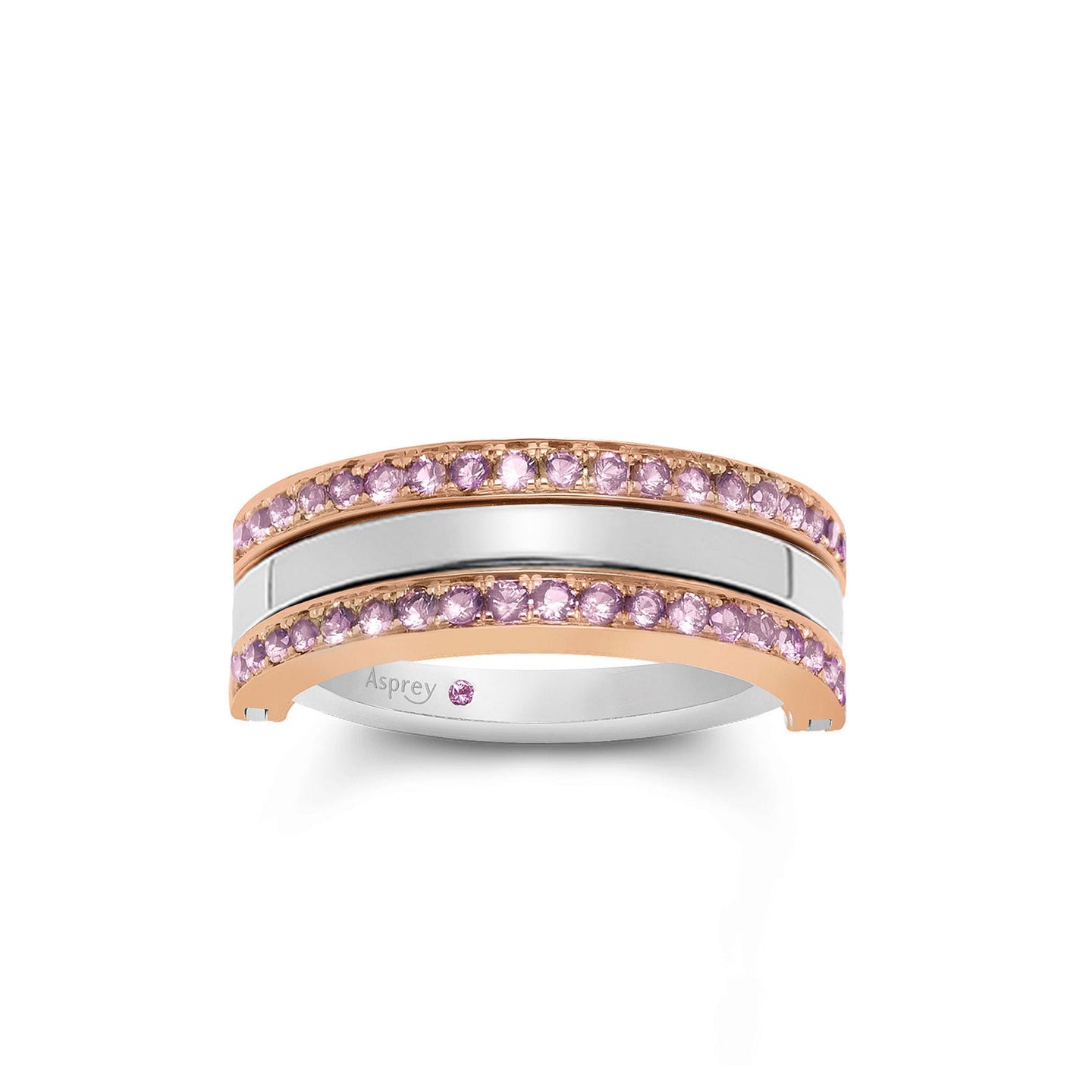 Flip Ring in 18ct White and Rose Gold with Pink Sapphire