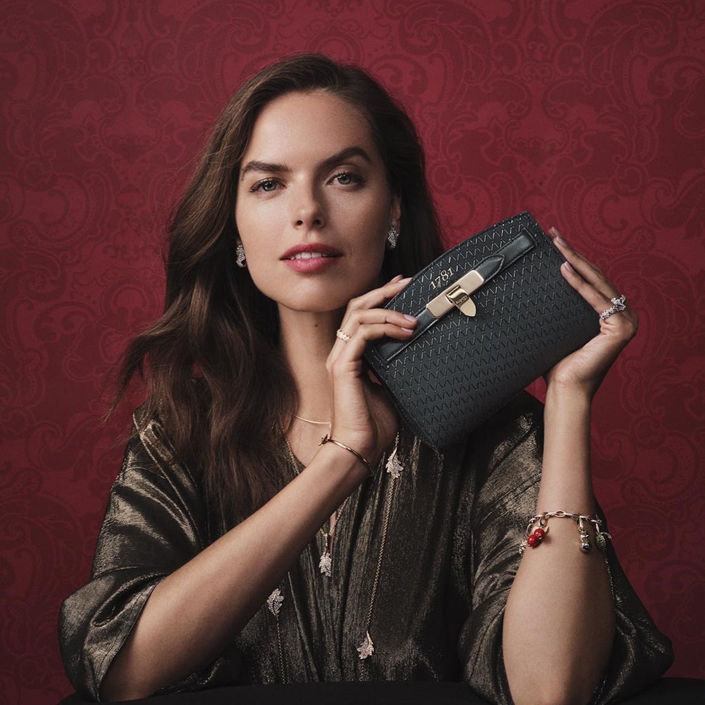 1781 Pochette Handbag in Crosshatch & Soft Leather