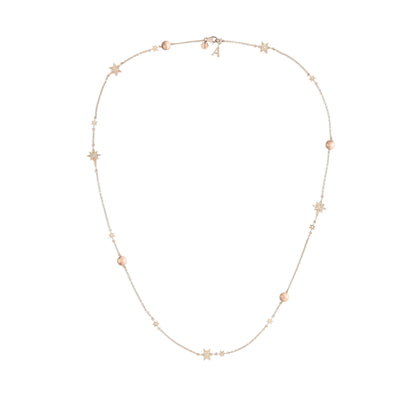 Cosmic Stargazer Necklace in 18ct Rose Gold with Diamonds