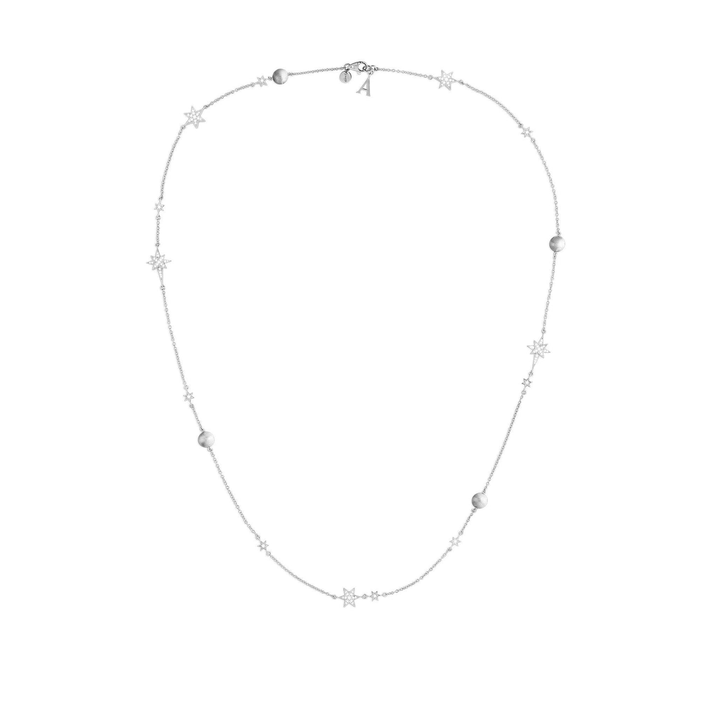 Cosmic Stargazer Necklace in 18ct White Gold with Diamonds
