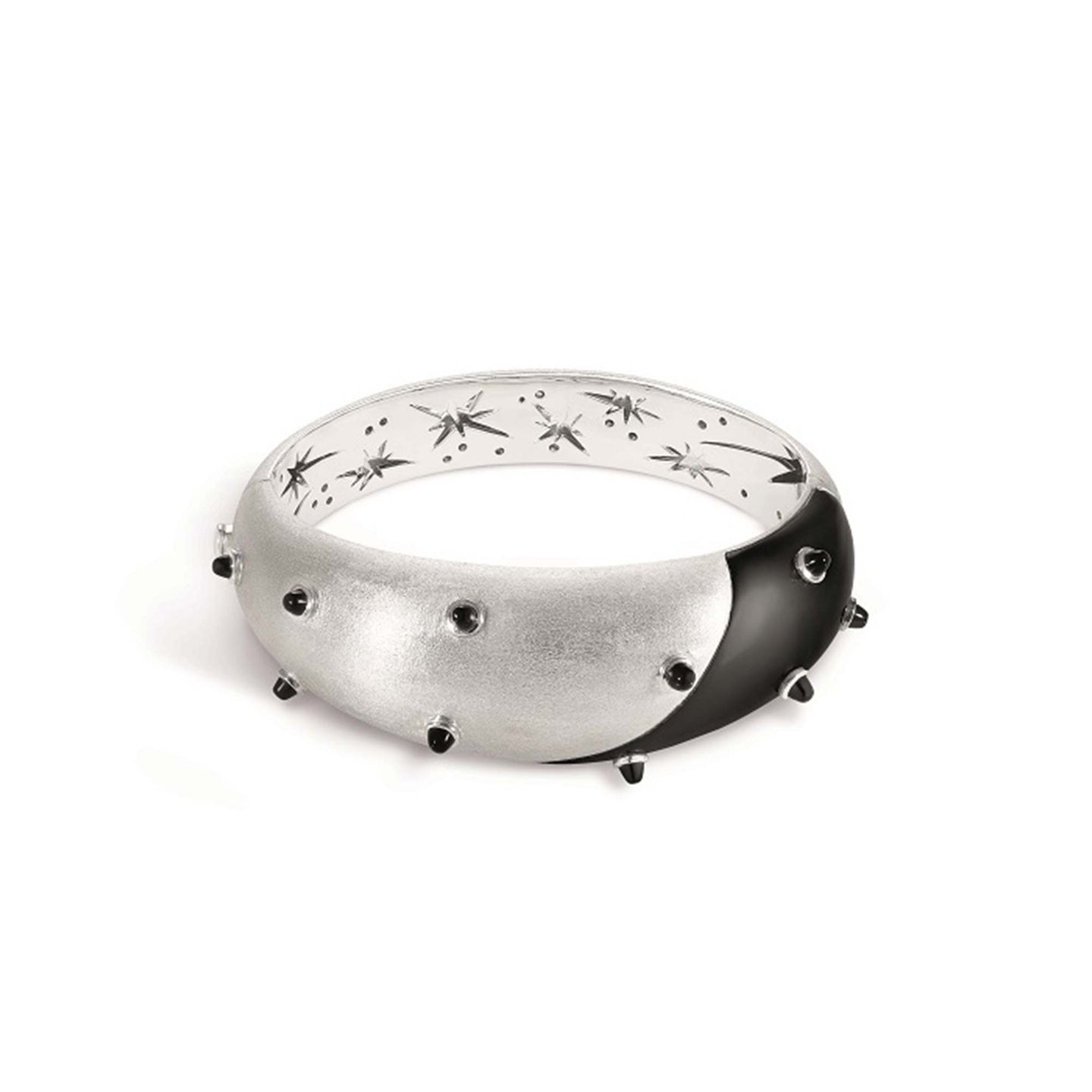 Cosmic Sputnik Eclipse Bangle in 18ct White Gold with Onyx