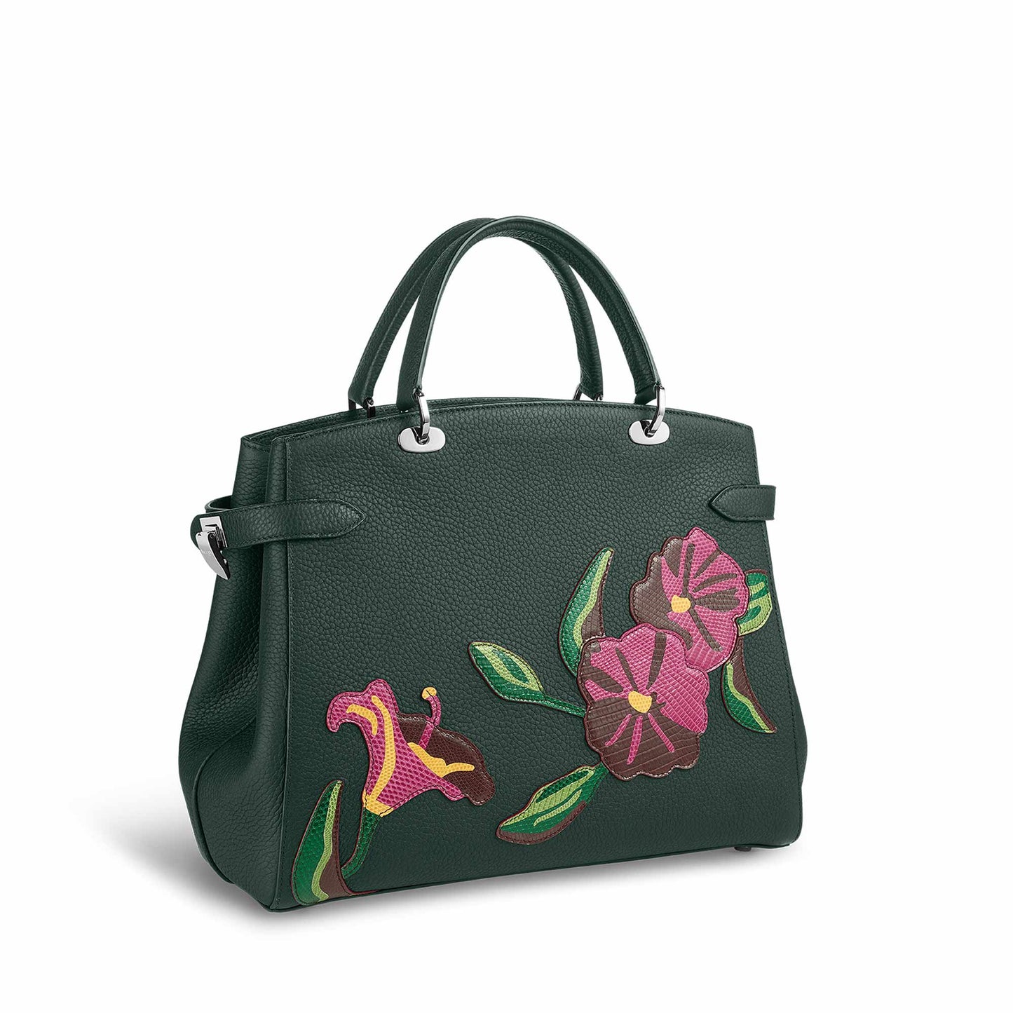 Taylor Floral Handbag in Soft Grain Leather