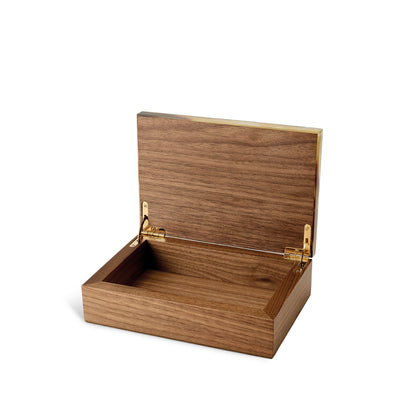 Small Horn & Walnut Wood Box