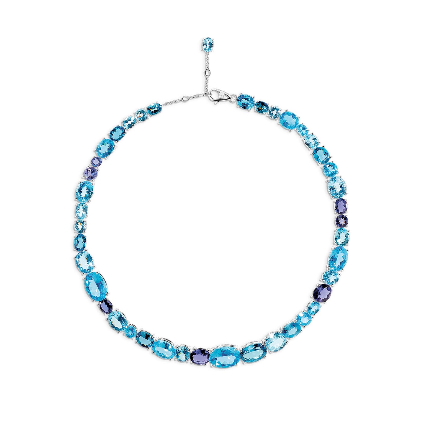 Chaos Necklace in 18ct White Gold with Blue Topaz and Iolites