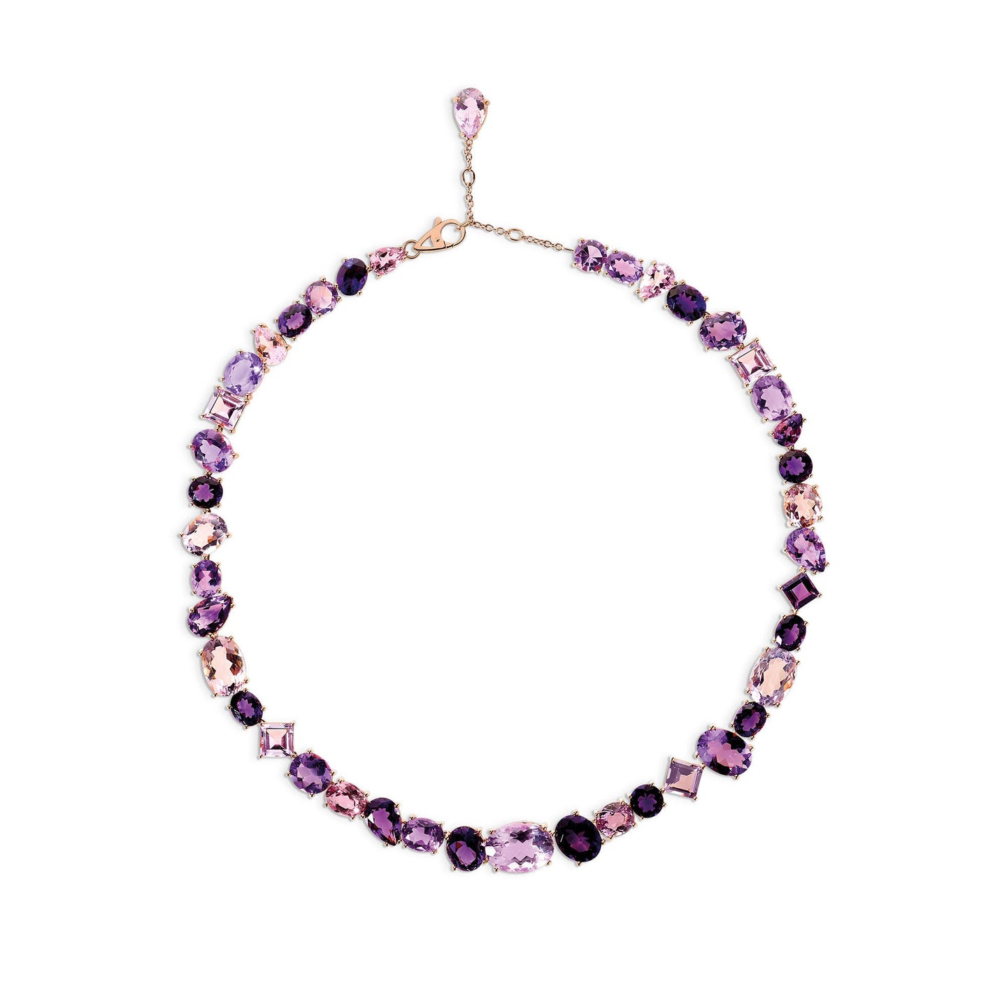 Chaos Necklace in 18ct Rose Gold with Amethysts and Kunzites