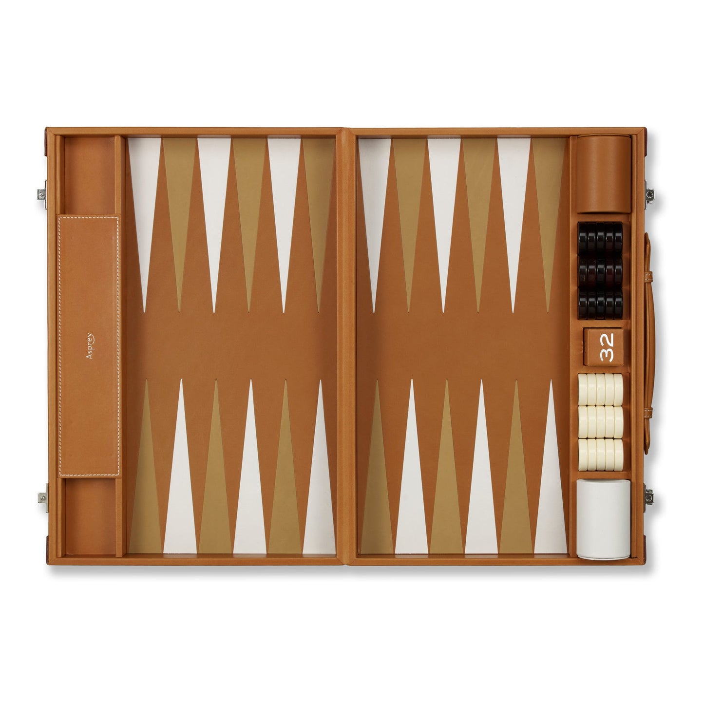 Hanover Small Backgammon in Saddle Leather