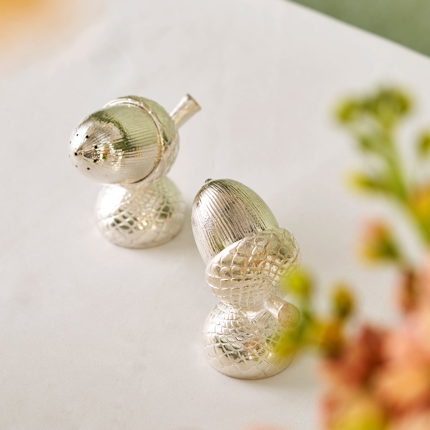 Acorn Salt & Pepper Shakers in Sterling Silver