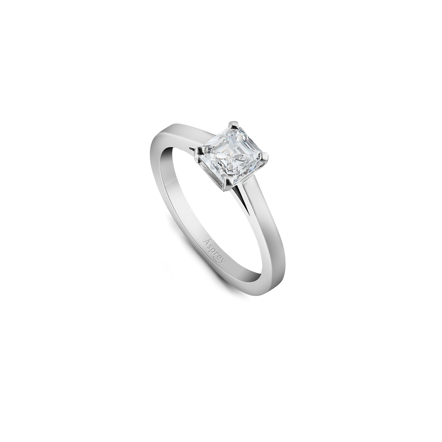 Asscher-Cut Diamond Engagement Ring in Platinum