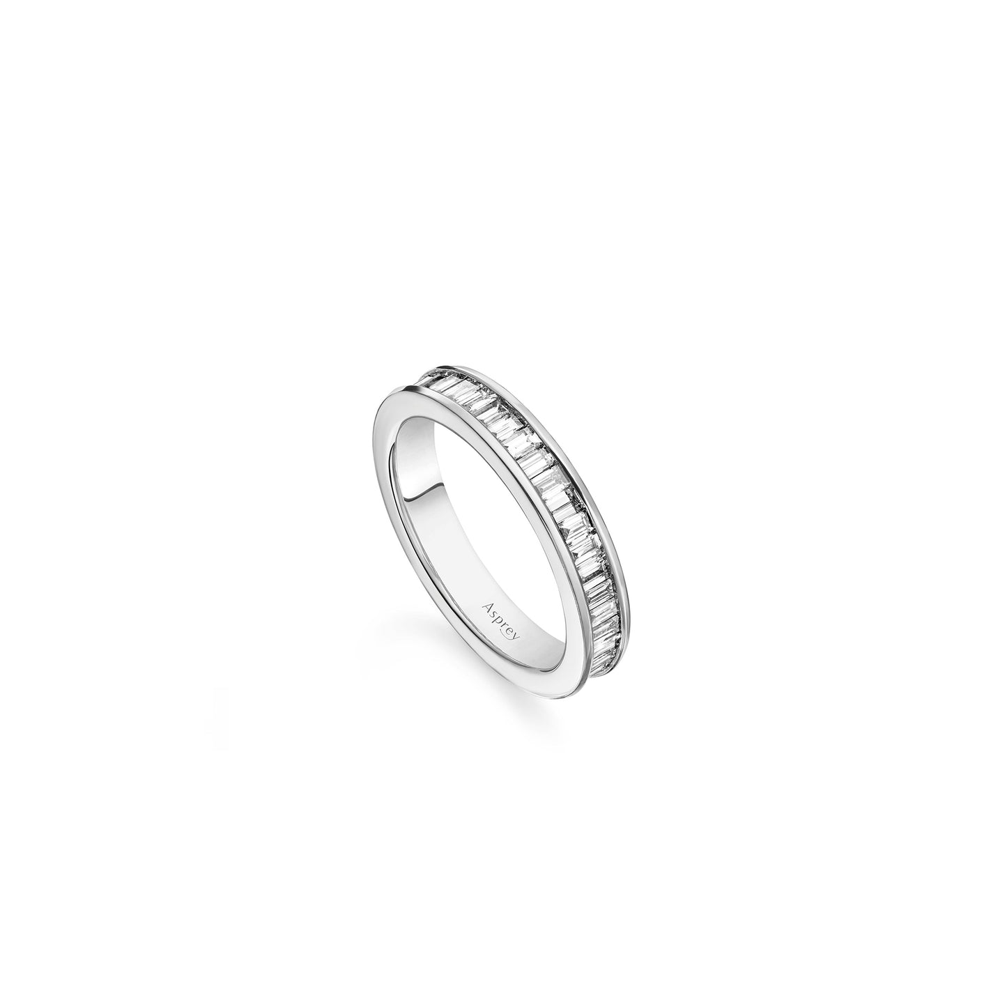 Baguette-Cut Diamond Full Eternity Ring in Platinum