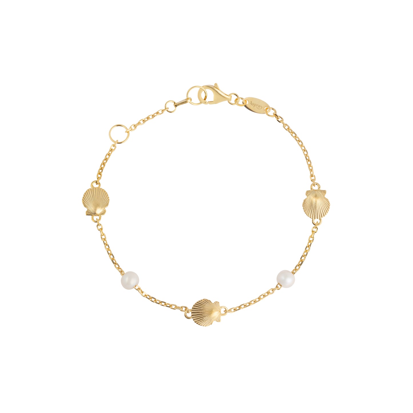 Christmas Cracker with Sterling Silver Gilt Pearl & Scallop Bracelet