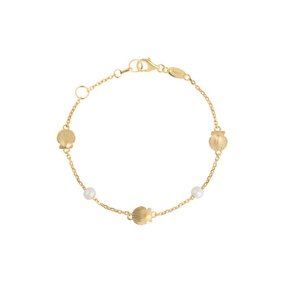 Christmas Cracker with Sterling Silver Gilt Pearl & Scallop Bracelet