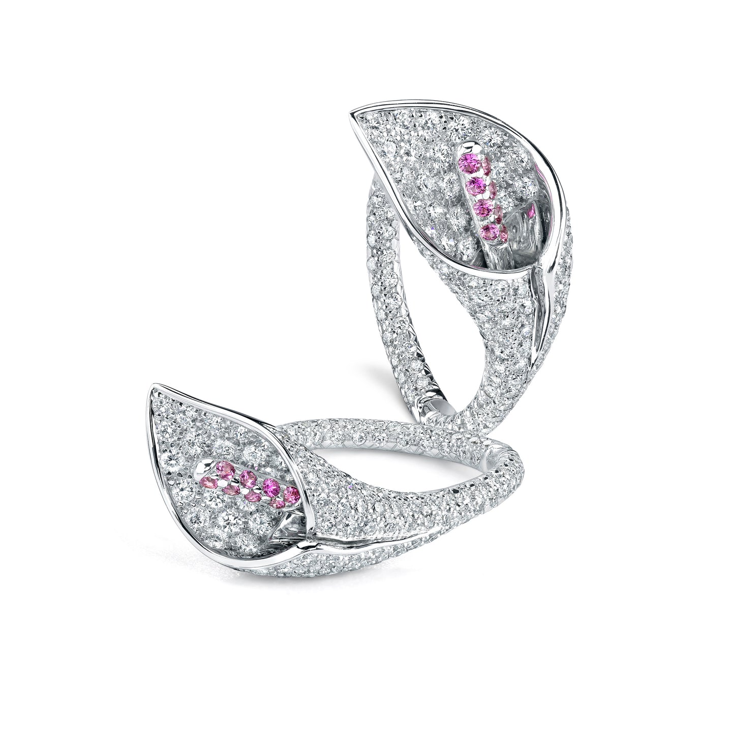 Pink Sapphire & Diamond ‘Calla Lily’ Earrings
