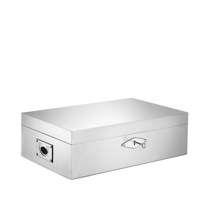 Silver jewelry box on a white background