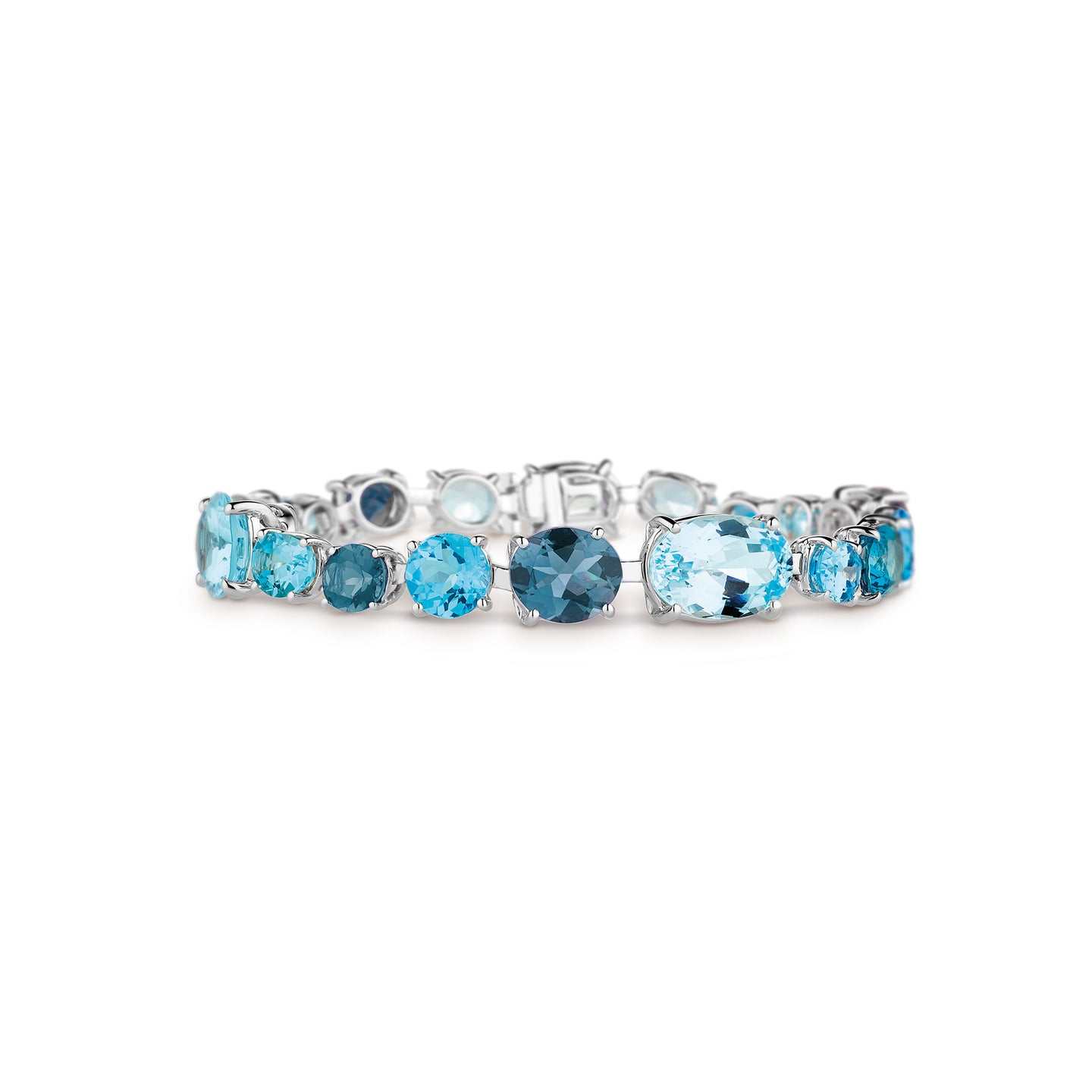 Chaos Bracelet in 18ct White Gold with Blue Topaz