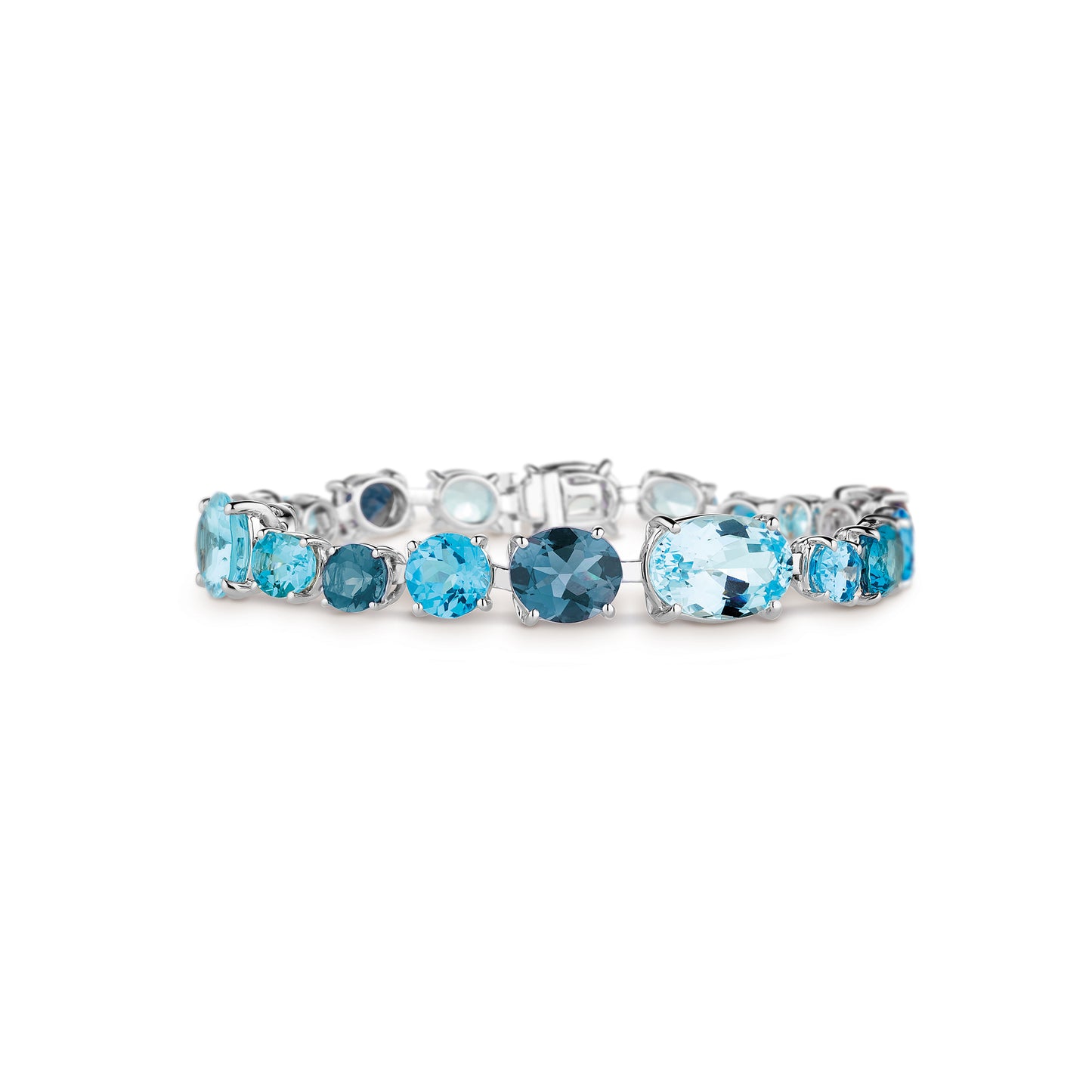 Chaos Bracelet in 18ct White Gold with Blue Topaz