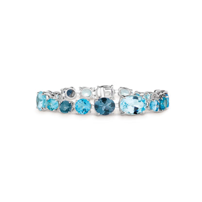Chaos Bracelet in 18ct White Gold with Blue Topaz