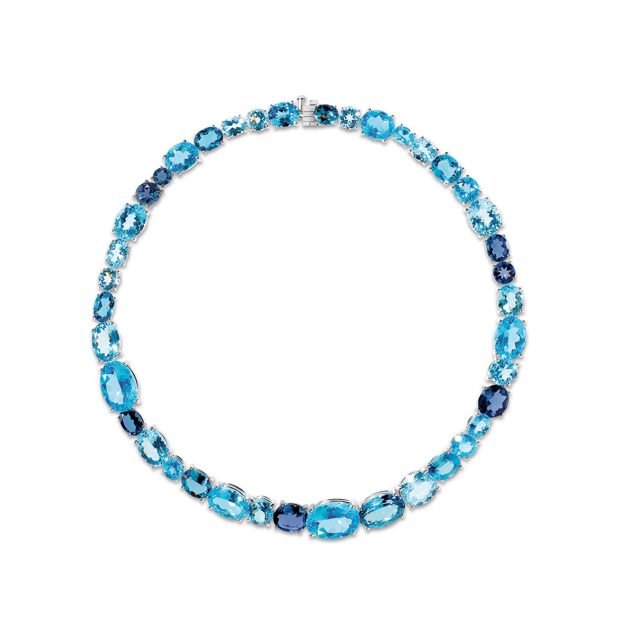 Chaos Necklace in 18ct White Gold with Blue Topaz – Asprey London