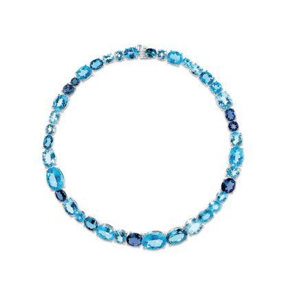 Chaos Necklace in 18ct White Gold with Blue Topaz