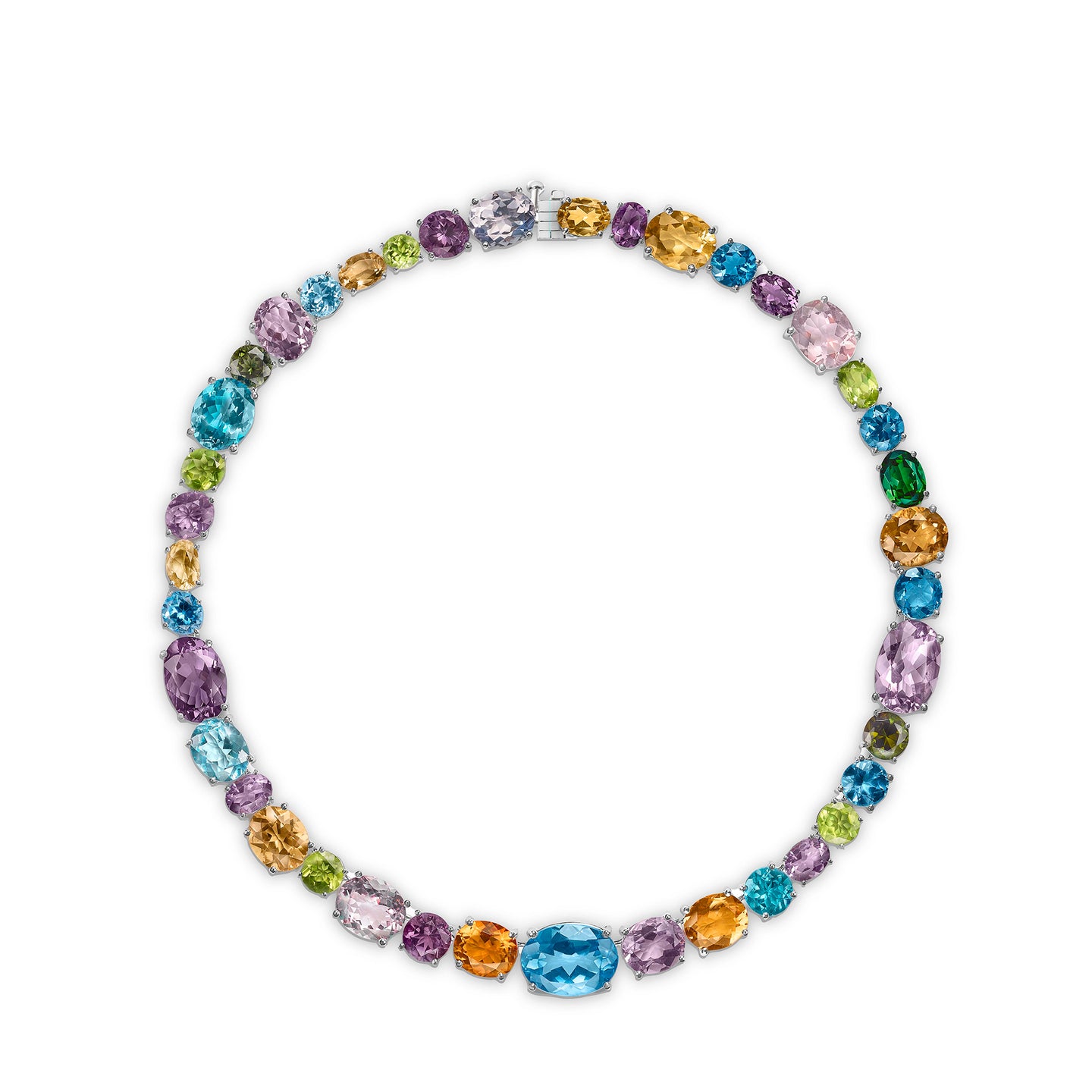 Colour Chaos Necklace in 18ct White Gold